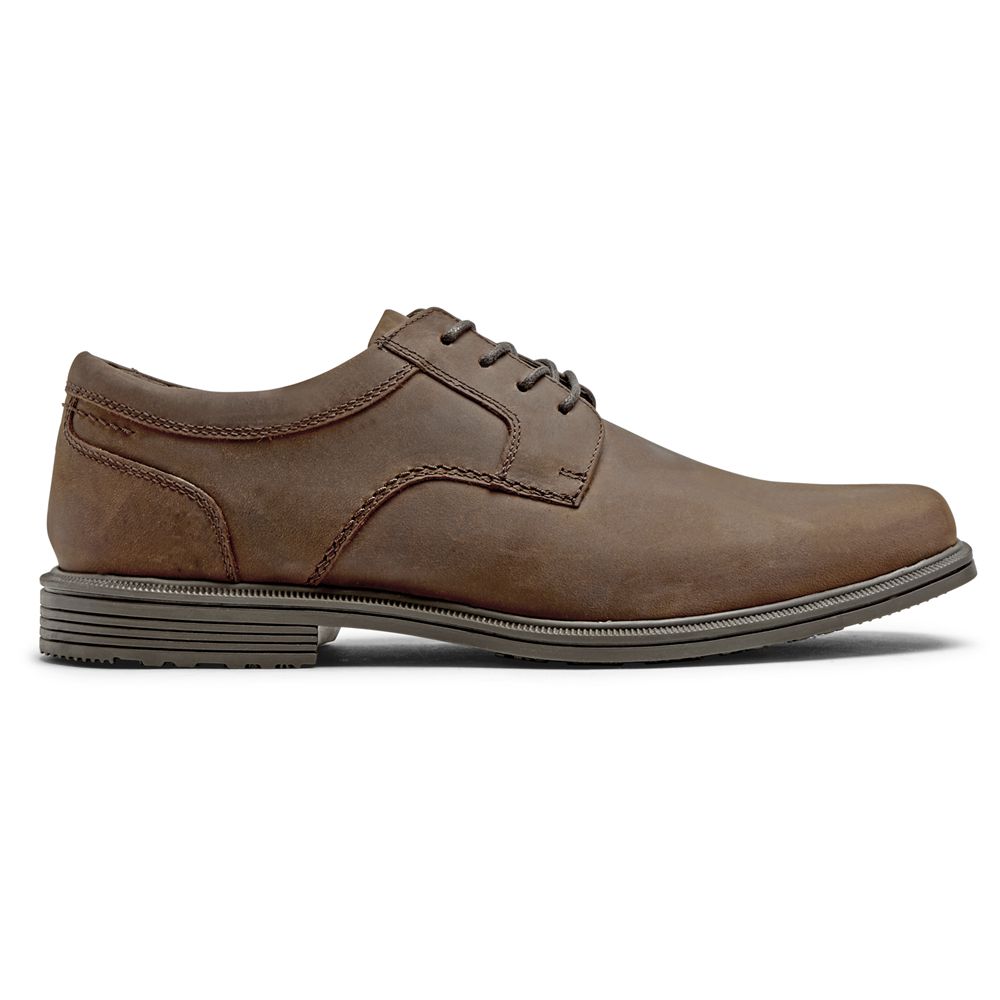 Rockport Canada Taylor Waterproof Plain Toe - Mens Oxfords Chocolate (NPQ980352)